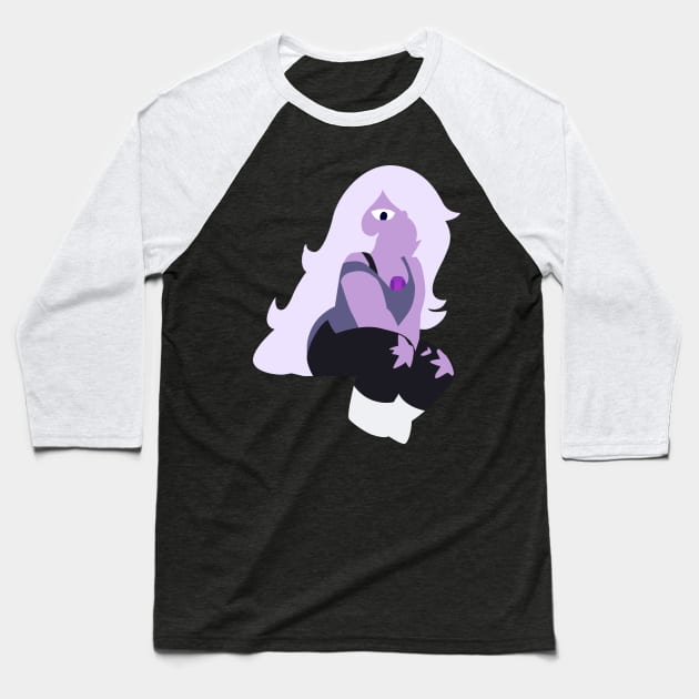 Amethyst Sitting Baseball T-Shirt by smirkingdesigns